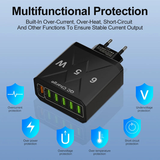 6-Port USB Fast Charger