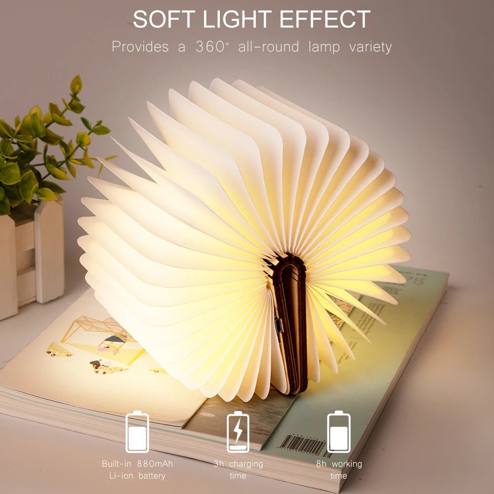 LED Wooden Book Lamp - SpaceTrips