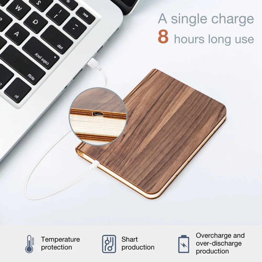 LED Wooden Book Lamp - SpaceTrips
