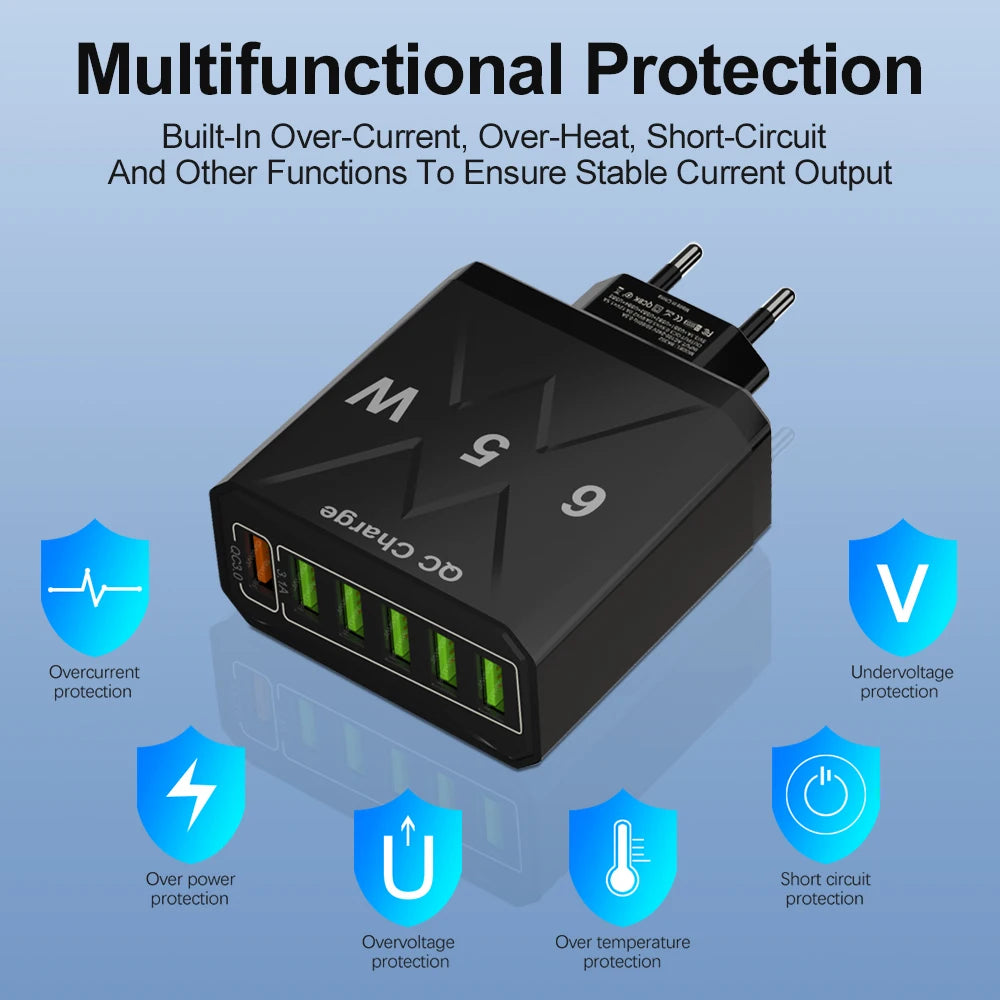 6-Port USB Fast Charger