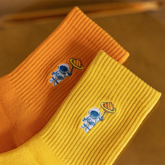 Embroidery Astronaut Socks