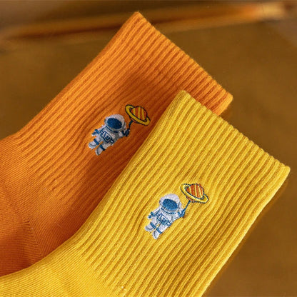 Embroidery Astronaut Socks