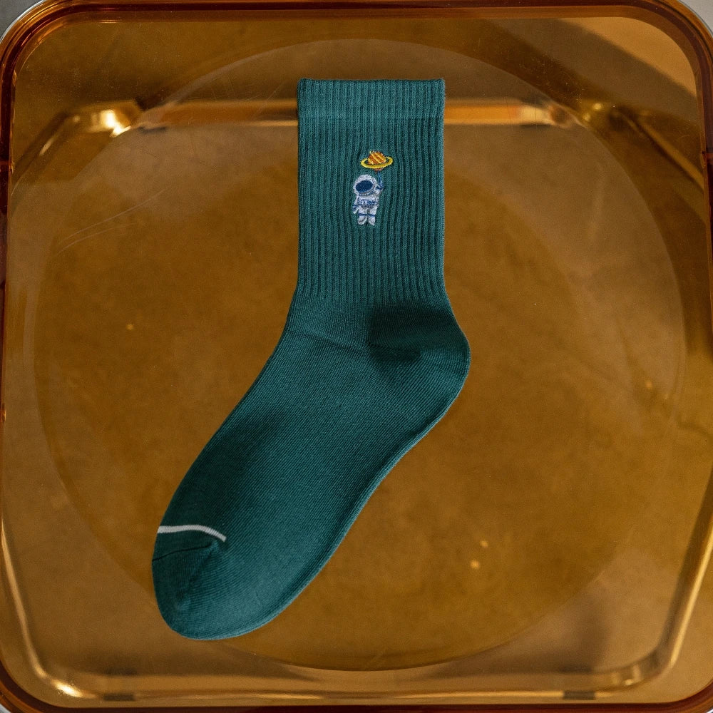 Embroidery Astronaut Socks
