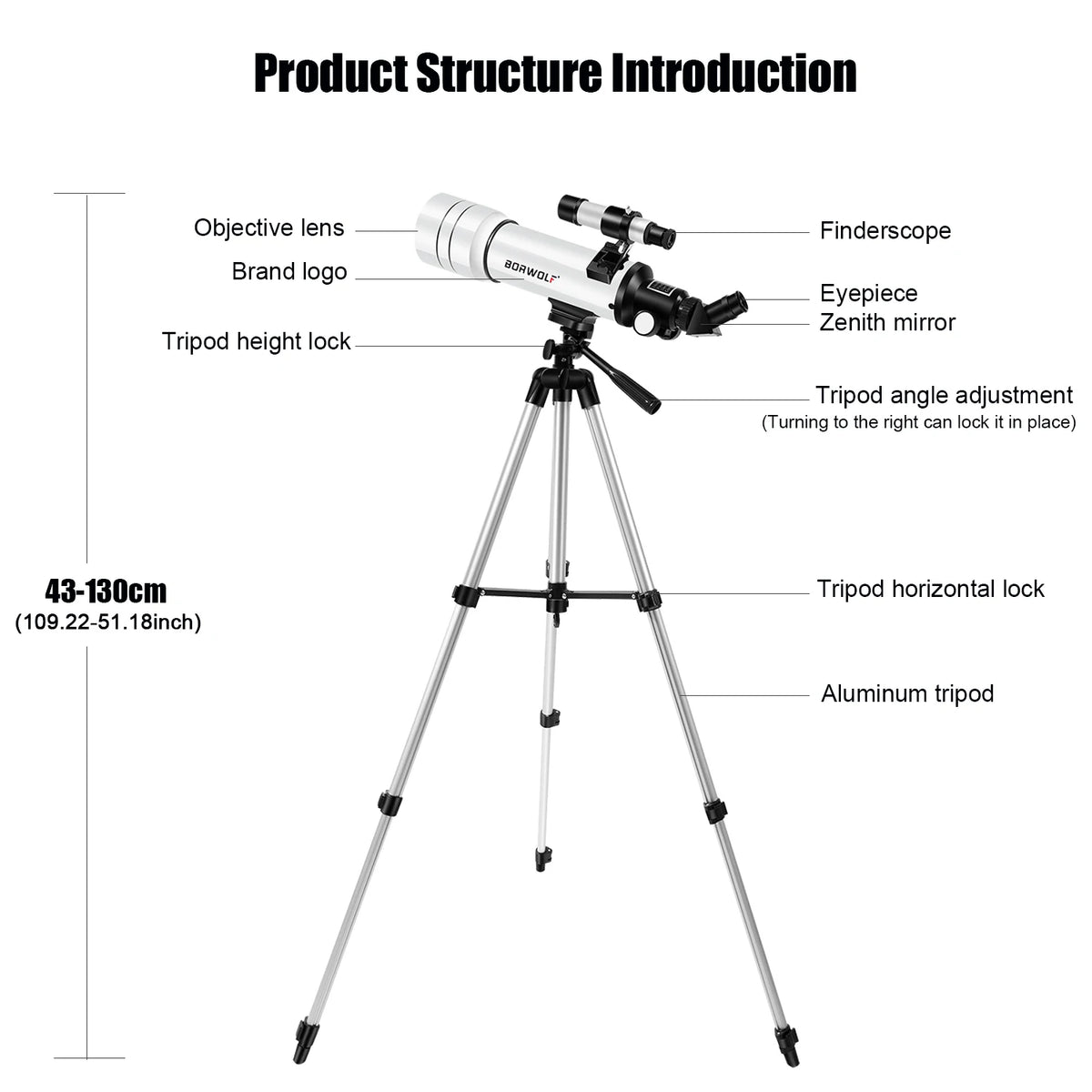 Professional Telescope - BORWOLF 70400