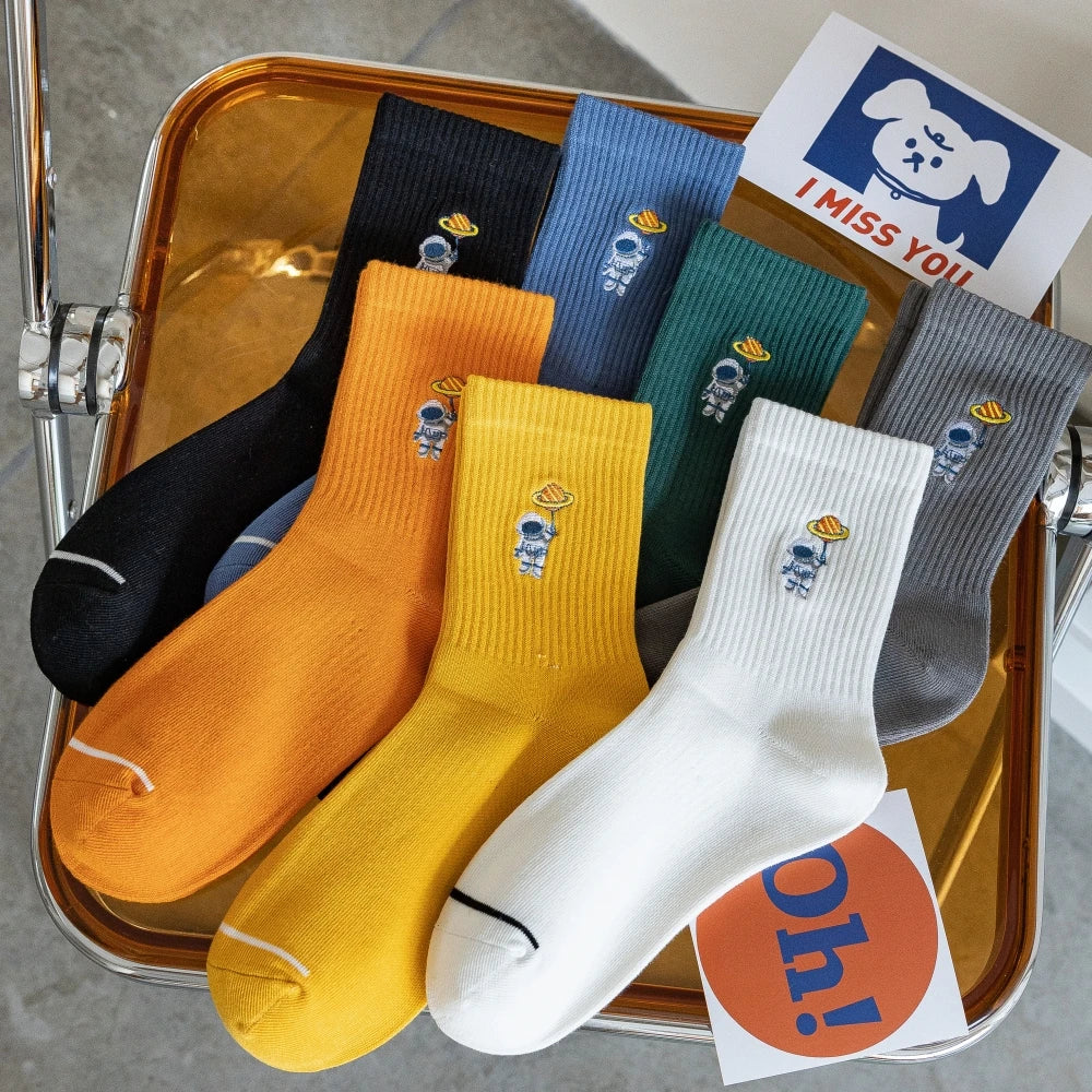 Embroidery Astronaut Socks