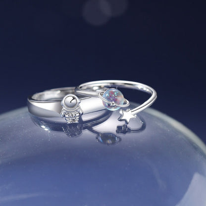 Astronaut and Planet Ring Set