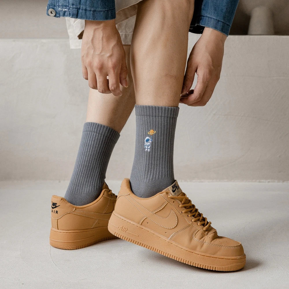 Embroidery Astronaut Socks