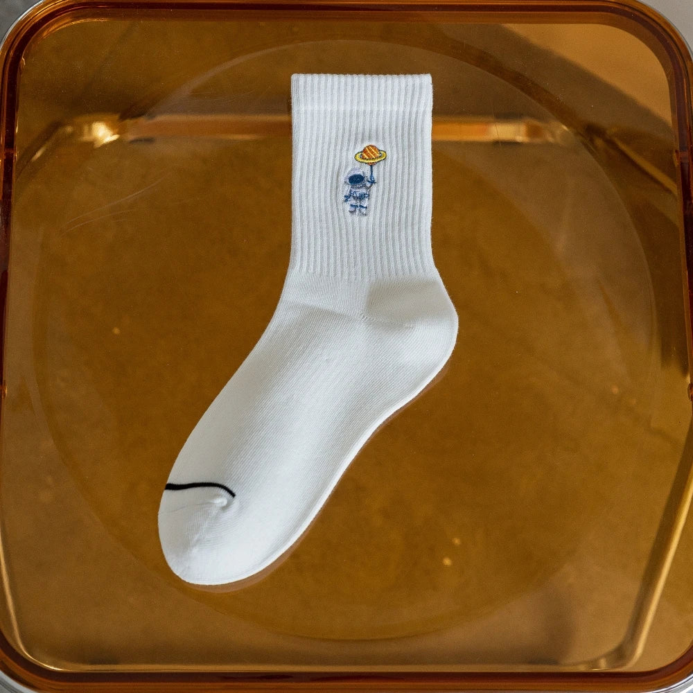 Embroidery Astronaut Socks