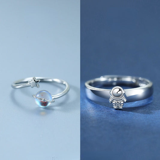 Astronaut and Planet Ring Set