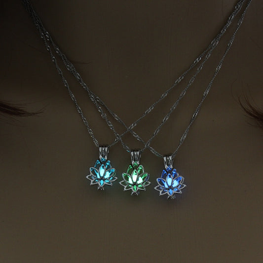 Glow In The Dark Lotus Necklace