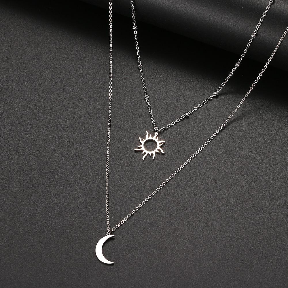 Sun & Moon Necklace Set