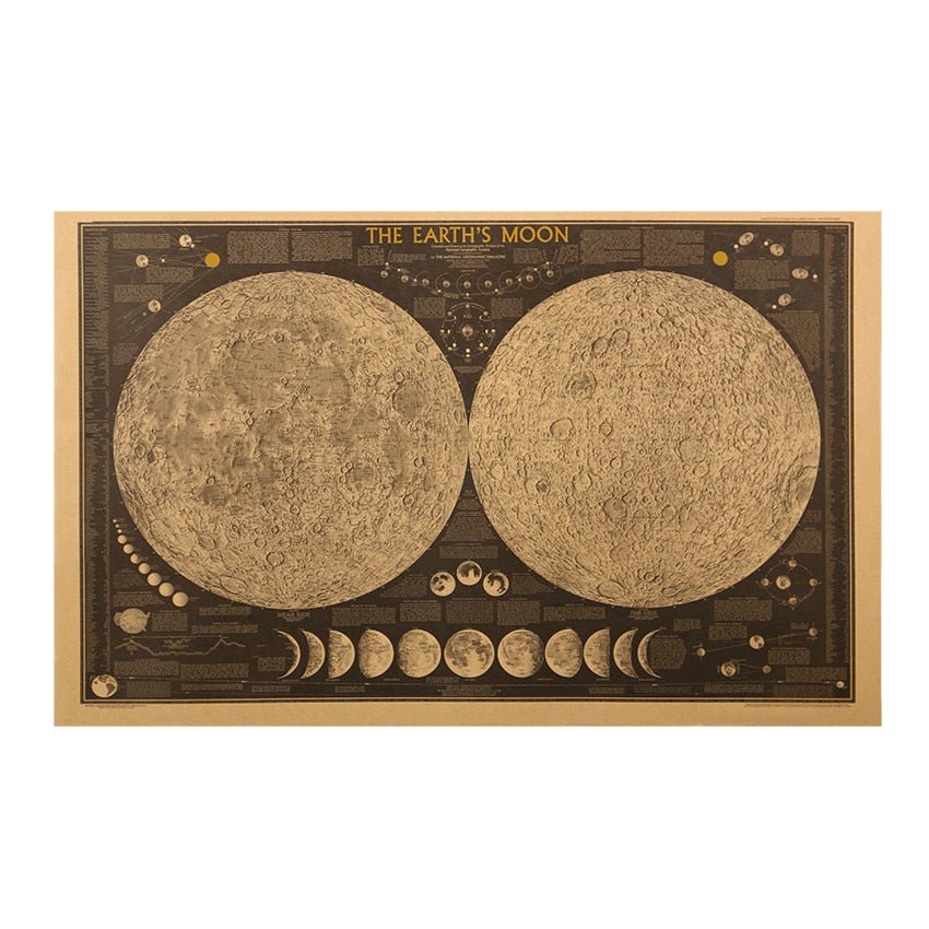 Vintage Moon Map - SpaceTrips