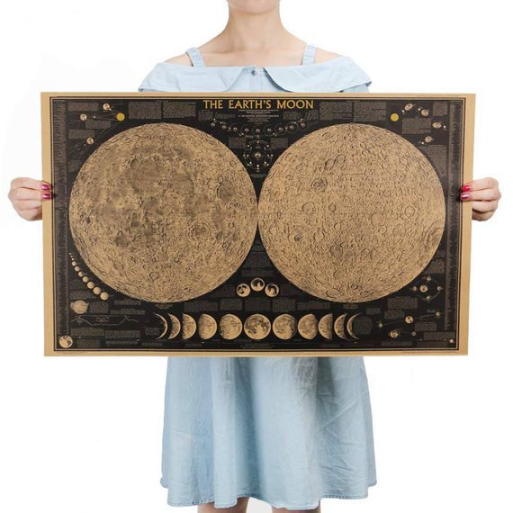 Vintage Moon Map - SpaceTrips