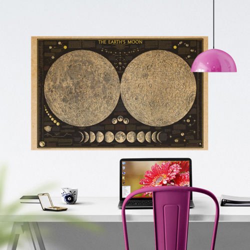 Vintage Moon Map - SpaceTrips